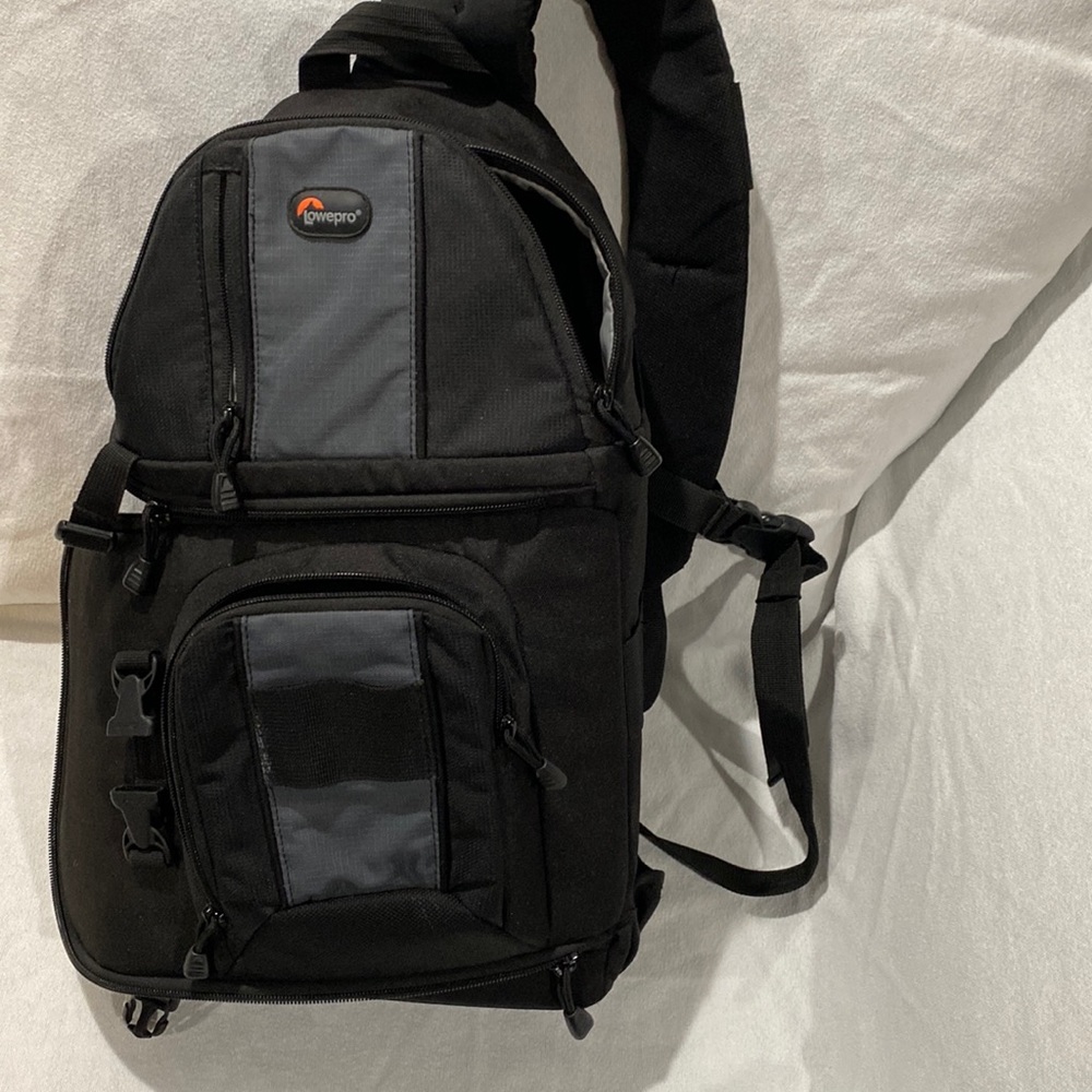 A lowepro slingshot camera bag